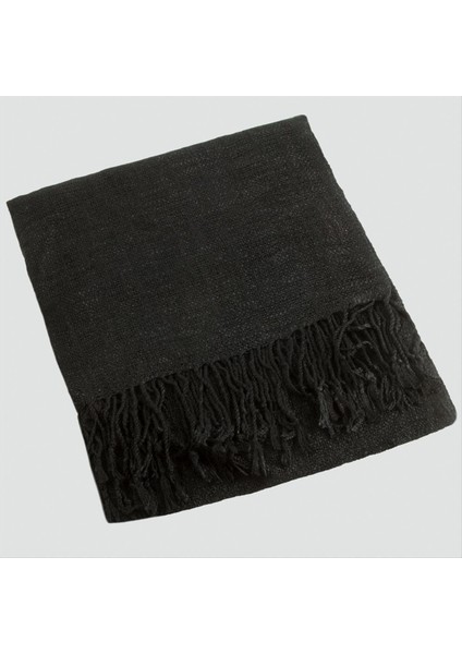 Siyah Renkli Keten Şal 50*165