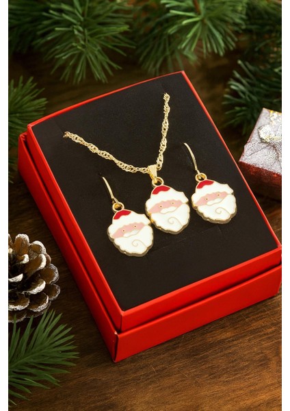 Noel Baba Yılbaşı Kutulu Zincir Kolye Set