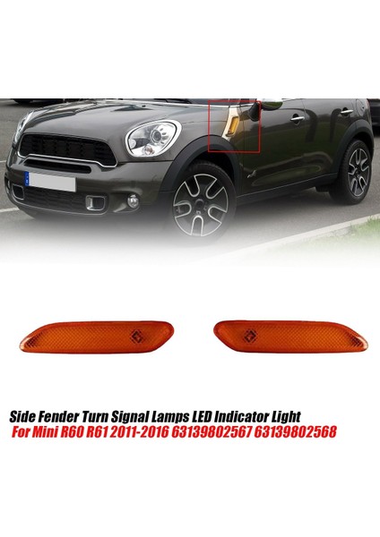 1paır Araç Sidi Çalıştırma Sinyal Lambaları Mini R60 R61 Için Dinamik LED Gösterge Işığı 2011-2016 63139802567 63139802568 (Yurt Dışından) fırsatları