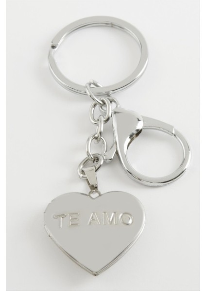 Kalp Kapaklı Çelik Kolye Ucu ve Anahtarlık