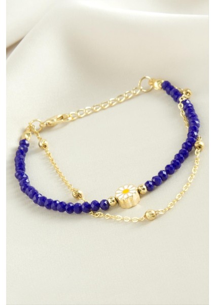 Papatya Zincir Kristal Bileklik