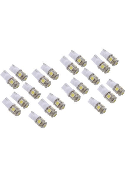 20X T10 194 168 W5W 5 Smd 5050 LED Gece Ampul Lambası Ksenon Beyaz Araba (Yurt Dışından)