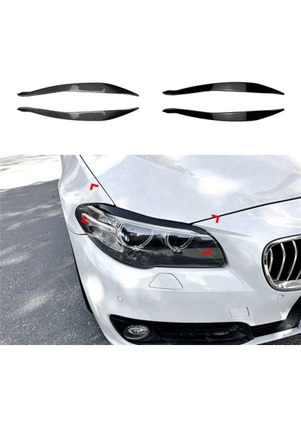 Bmw 5serıes F10 F11 Için Yazı Aşama 15-17 Karbon Fiber Ön Far Kapağı Garnitür Strip Kaş Kapağı Döşeme Sticker (Yurt Dışından)