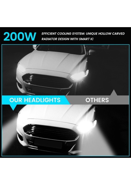 4pcs H1 LED Far Sisi Sürüş Ampulleri 6000K Süper Beyaz 200W (Yurt Dışından) indirimleri