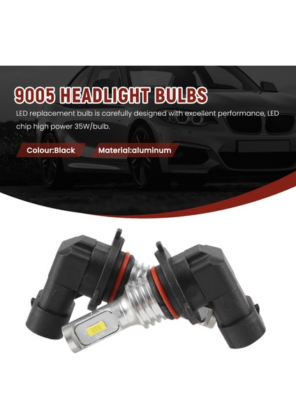 9005 Hb3 LED Far Ampulleri Kiti Yüksek Işın 35W 4000LM 6000K Beyaz Yüksek Güç (Yurt Dışından) fırsatları