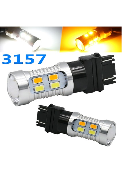 2x Yüksek Güçlü 3157 LED Drl White/amber Switchback Turn Sinyal Park Yeri 20-SMD-5730 Ampuller Çift Renk (Yurt Dışından) modelleri