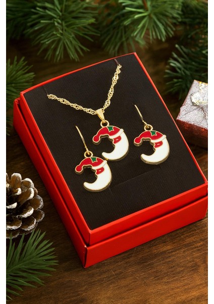Hilal Yılbaşı Kutulu Zincir Kolye Set