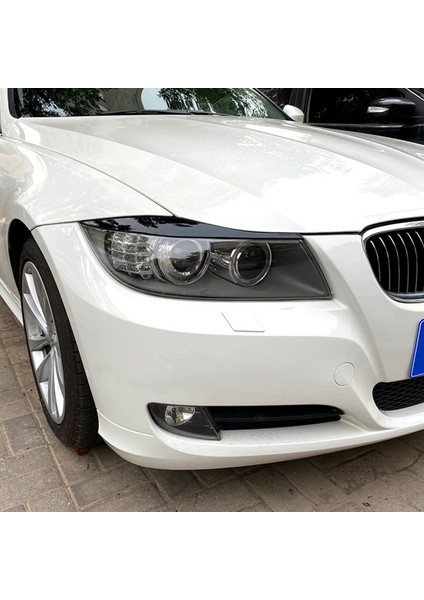 Bmw 3 Serisi Için E90 E91 320I 330I 2005-2012 Ön Far Kapağı Garnitür Şerit Kaş Kapağı Kaplama Etiketi Parlak Siyah (Yurt Dışından) indirimleri