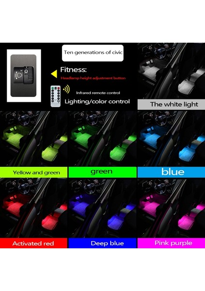 Araba Iç Atmosfer Işık Ayar Arayüzü Honda Civic Accord Için LED Ortam Ayak Işıkları 10 Crv Rw 5th 16-22 (Yurt Dışından) fiyatları