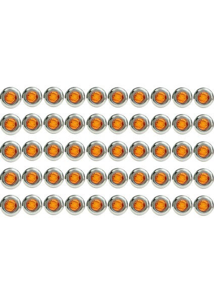 50PCS 3/4 Inç 3 LED Mini Yuvarlak Römork Yan Işaretçi Göstergesi Işıklar Kamyonlar Için Evrensel Tekne Pikap Karavan Rv Sarı (Yurt Dışından)