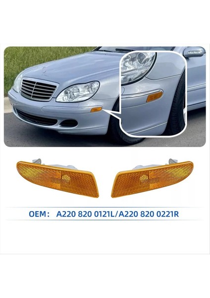 1paır Yan Işaretçi Işığı (Ampul Yok) Mercedes Benz S-Serisi W220 00-06 Dönüş Sinyal Lambası Muhafazası A2208200221 A2208200121 (Yurt Dışından) fırsatları