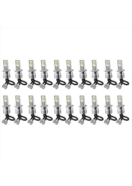 20X H3 Süper Parlak LED Far Sis Lambası Ampul Kiti 6000K Beyaz 10W (Yurt Dışından)