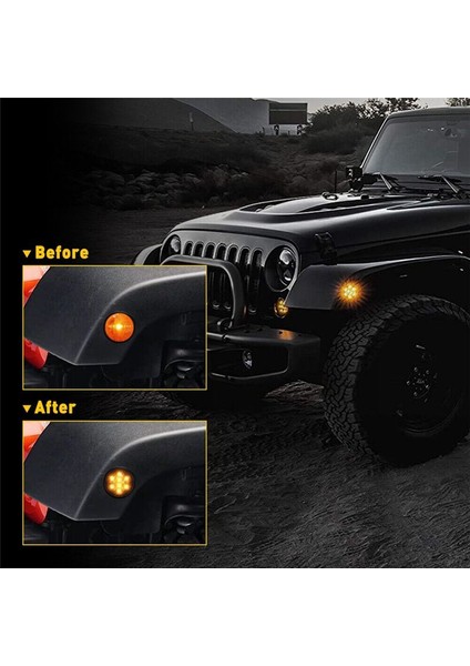 LED Turn Sinyal Tekerlek Başlığı Işık Ön Tampon Foğuk Jeep Wrangler Için Fender Yan Işık (Yurt Dışından) indirimleri