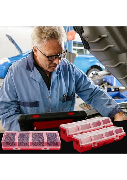 6 Adet Vida Organizatörleri Kapaklı Depolama Kutuları Garaj Tırnakları Için Plastik Istiflenebilir Donanım Organizatör Kutusu Organizasyon (Yurt Dışından) modelleri