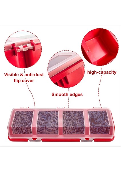 6 Adet Vida Organizatörleri Kapaklı Depolama Kutuları Garaj Tırnakları Için Plastik Istiflenebilir Donanım Organizatör Kutusu Organizasyon (Yurt Dışından) fırsatları