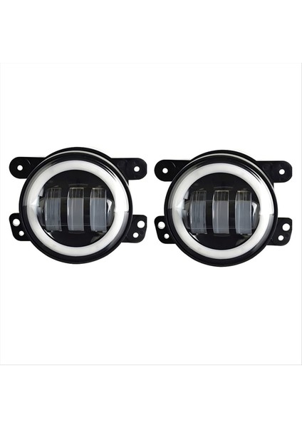 4 Inç LED Sis Fıçıları Halo Halka Jeep Wrangler Jk Için Işık Kırmızı Drl Sarı Sinyal (Kırmızı+Sarı+Beyaz) (Yurt Dışından)