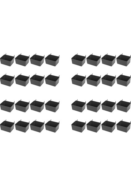 32 Parça Pegboard Kutuları Kit Pegboard Parçaları Depolama Pegboard Aksesuarları Donanım Organize Etme Beklemeleri (Gri) (Yurt Dışından)