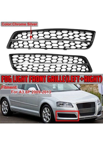 Audi A3 8p 2009-2013 Sis Lambası Petek Kapağı 8P0807681 8P0807682D Için Araba Ön Tampon Sis Fiş Izgarası Izgara (Yurt Dışından) modelleri