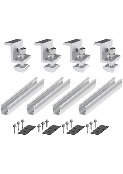 Güneş Paneli Montaj Braket Fotovoltaik Panel Raylı Güneş Paneli Montaj Modülü Trapezoidal Çatı Için Orta (Yurt Dışından)