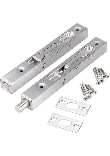 2 Adet Kapı Yıkama Cıvatası - Fransız Kapılar Için 6 Inç Gizli Güvenlik Kapısı Kilidi (Yurt Dışından)