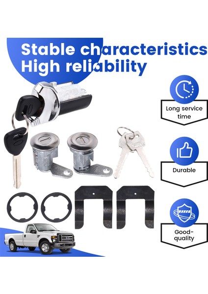 Araba Ateşleme Kilit Silindir Seti Araba Kapısı Kilit Namlu Silindir Mandal Ford F150 F250 F350 Bronco 1980-1991 (Yurt Dışından) fırsatları