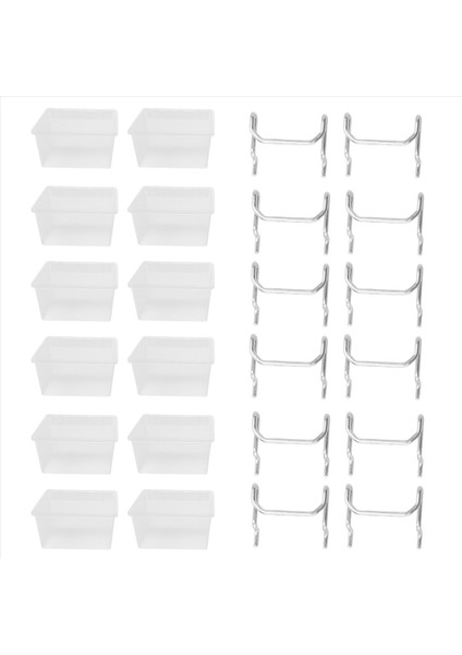 12 Adet Pegboard Plastik Kutular Kit - Kancalı Pegboard Kutuları - Pegboard Aksesuarları Çalışma Tezgahı Kutuları Peg Tahtaya Uyuyor (Yurt Dışından) fiyatları
