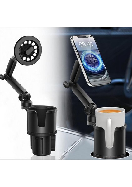 Telefon Montajı ile Araba Fincan Tutucu 360 Derece Rotasyon Manyetik Cep Telefonu Standı Içecek Bardak Tutucu Adaptör Telefon Standı (Yurt Dışından) modelleri