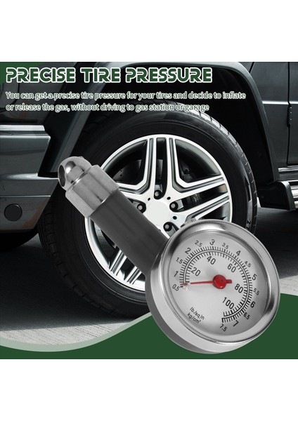 Küçük Lastik Basınç Göstergesi 10-100PSI Motosikletler Arabalar Suv Atv Için Doğru Mekanik Çinko Alaşım Hava Gage (Yurt Dışından) indirimleri