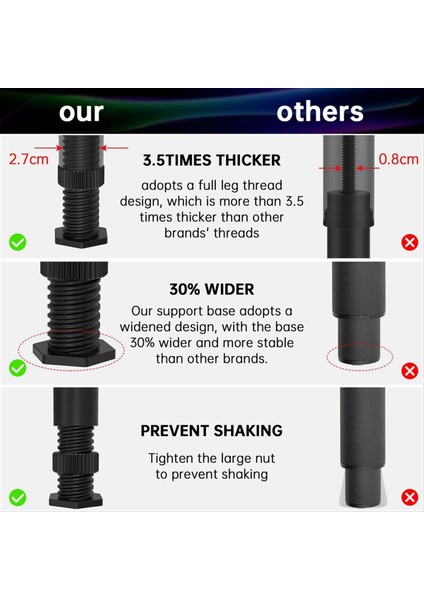 4pcs Ayarlanabilir Yatak Çerçeve Destek Bacakları (8 3IN-144 5in) Çerçeve Merkezi Yavru Destek Bacağı Çerçeve/çubuk/sandalye/masa (Yurt Dışından) modelleri