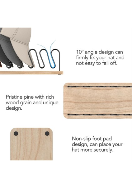 Beyzbol Caps Için Şapka Organizatörü 2 Paket Ahşap ve Metal Şapka Depolama 14 Kapaklar Için Beyzbol Kapakları Masa Üstü Şapka Rafları (Yurt Dışından) fiyatları