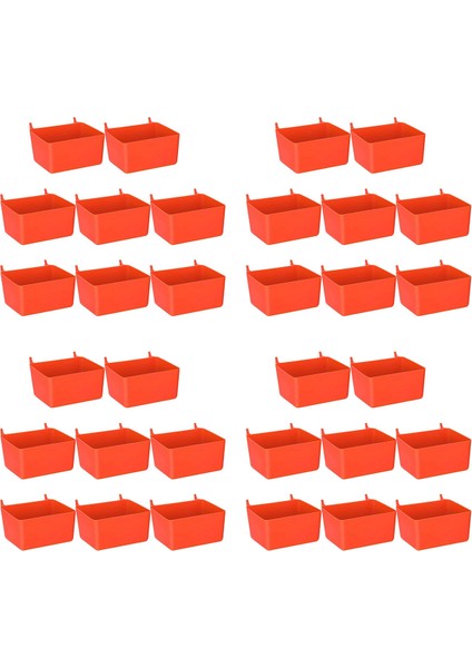 32 Adet Pegboard Kutuları Kit Pegboard Parçaları Depolama Pegboard Aksesuarları Donanım Organize Etme Iş Tezgahı Kutuları (Kırmızı) (Yurt Dışından)