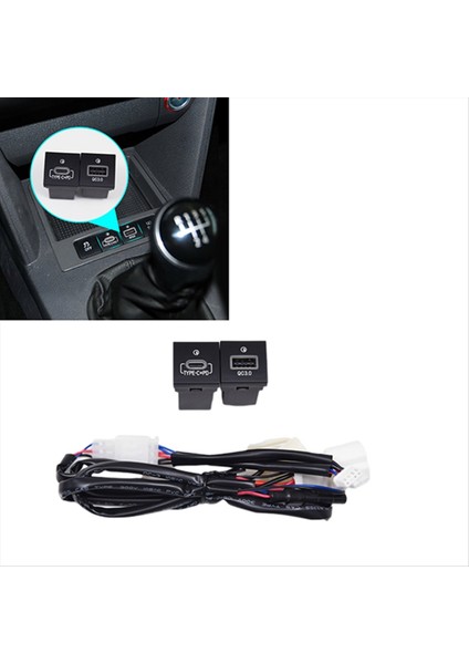 Araba Qc3 0+Pd Hızlı Şarj Cihazı Soketi 12V/24V USB Şarj Emici Vw Golf 2006-2012 Için (Yurt Dışından) modelleri