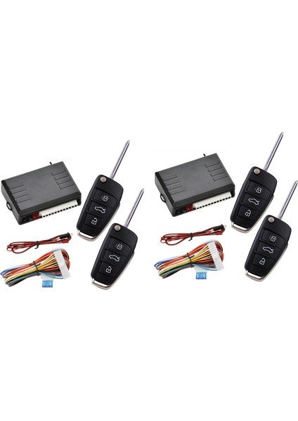 2x Araba Alarm Araç Anahtarsız Giriş Merkezi Kapı Kilidi Kiti Araç Anahtarsız Uygulama Uzaktan Kumanda Giriş (Yurt Dışından)