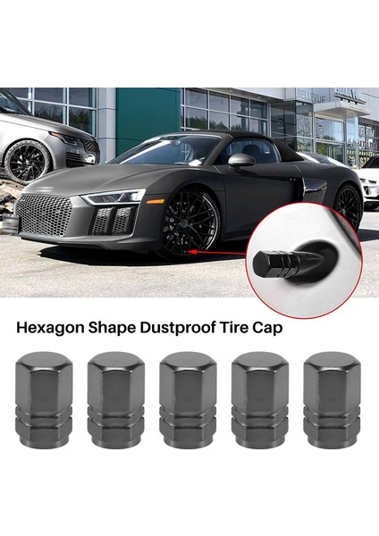 8 Adet Lastik Gövde Valf Kapakları Tekerlek Valfi Kapaklar Araba Toz Geçirmez Lastik Kapağı Altıgen Şekli Titanyum Gri (Yurt Dışından) fırsatları