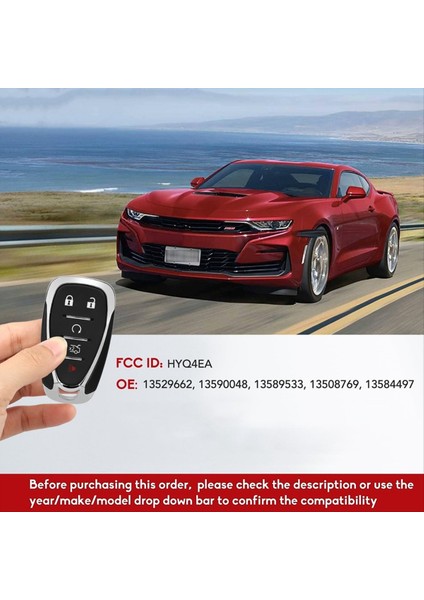 Car Key Fob Anahtarsız Giriş HYQ4EA ID46 Chip 5 Düğmesi Chevy Camaro Malibu 2016-2021 Cruze 2016-2019 Uzaktan Kumanda (Yurt Dışından) modelleri