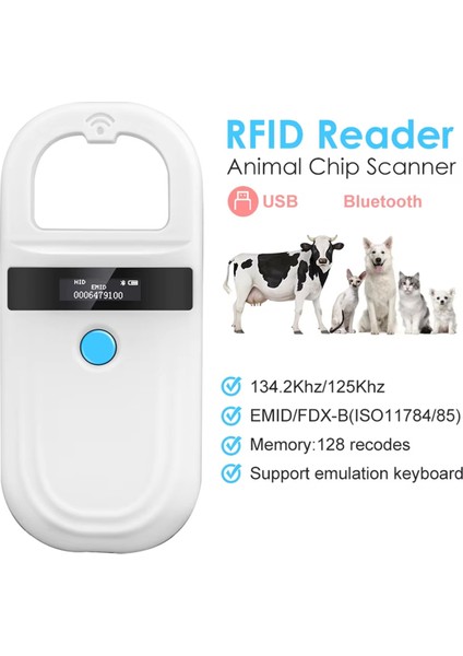 El Tipi 134 2khz Hayvan Rfıd Okuyucu Pet Kedi Köpek Mikro Tipi Çip Tarayıcı Fdx-B Cam Çip Usb/bluetooth Etiket Okuyucu (Yurt Dışından) fiyatları