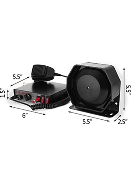 8 Sesli Yüksek Sesli Araba Uyarı Alarm Kamyonu Alarm Hoparlör 12V Siren Hava Boynuzu Megafon Polis Itfaiyeni Araba Boynuzu B (Yurt Dışından)