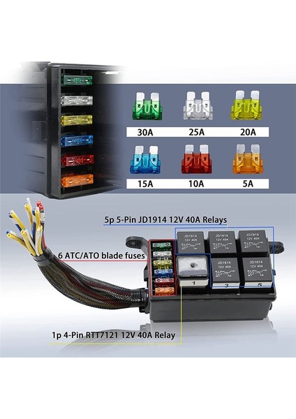 12V Otomotiv Sigortası ve Röle Kutusu Ön Kasalar Su Geçirmez Sigorta Röle Bloğu Evrensel Sigorta Bloğu ve Röle Kiti ile (Yurt Dışından) indirimleri