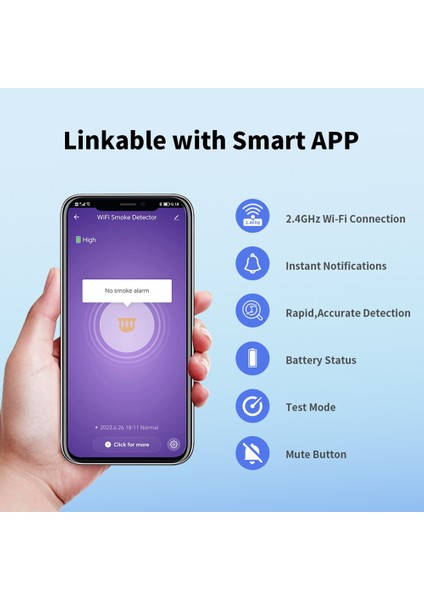 10 Yıllık Pil Wifi Akıllı Duman Alarmı Tuya ile Yangın Alarmı ve Ev Için Akıllı Hayat Duman Dedektörü EN14604&#39 E Uyuyor (Yurt Dışından) modelleri