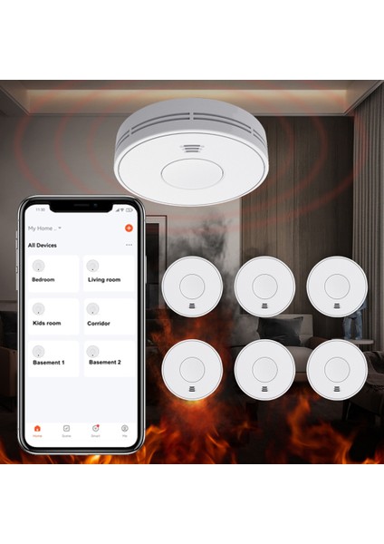 10 Yıllık Pil Wifi Akıllı Duman Alarmı Tuya ile Yangın Alarmı ve Ev Için Akıllı Hayat Duman Dedektörü EN14604&#39 E Uyuyor (Yurt Dışından) fırsatları