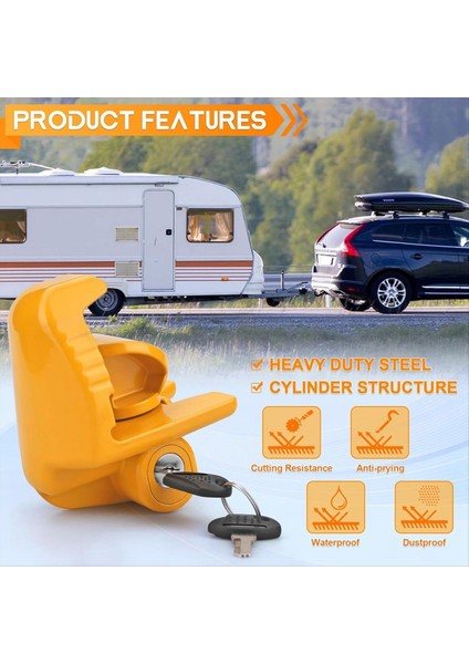 Römork Hitch Lock 2 Tuşlu Evrensel Boyut Araçlar Römorklar Tekne ve Rv&#39 Ler Için Ağır Hizmet Tipi Çelik Römork Kilitleri (Yurt Dışından) fırsatları