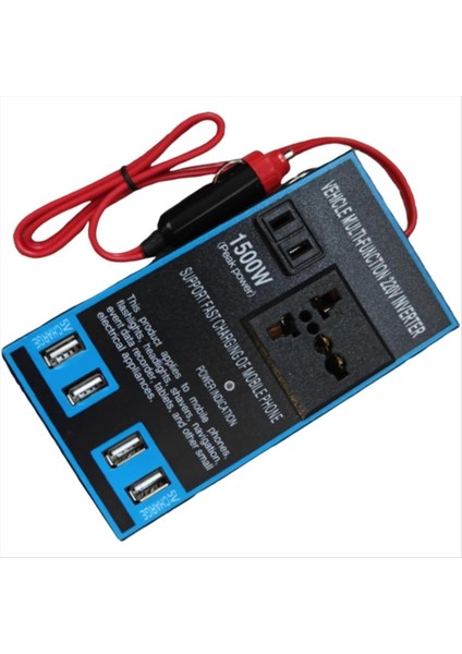 12V 24V - 220V 1500W Araç Gücü Inverter 4 USB Soketi Hızlı Şarj Dönüştürücü (Yurt Dışından) fiyatları