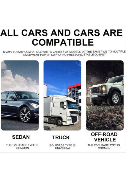 12V 24V - 220V 1500W Araç Gücü Inverter 4 USB Soketi Hızlı Şarj Dönüştürücü (Yurt Dışından) modelleri