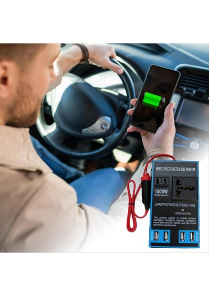 12V 24V - 220V 1500W Araç Gücü Inverter 4 USB Soketi Hızlı Şarj Dönüştürücü (Yurt Dışından) fırsatları