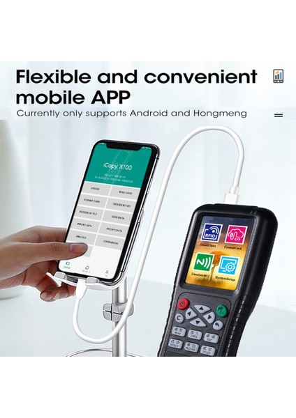 X100 Rfıd Nfc Akıllı Kart Okuyucu Yazarı+5 x Cuıd Keychaın Rfıd Duplicator Id Ic Ic Kart Programcı Şifreli Anahtar Fotokopi Makinesi (Yurt Dışından) modelleri