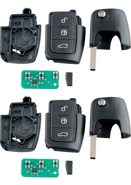 2x Araç Akıllı Uzaktan Anahtar 3 Düğmeleri Ford Focus Fiesta 2013 Fob Case 433MHZ (Yurt Dışından)