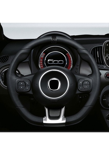 Fiat Için Gerçek Sert Karbon Fiber Çıkartma 500 2020 2021 2022 2023 Araç Direksiyon Simidi Halkası Kapak Trim Aksesuarları (Siyah) (Yurt Dışından) indirimleri