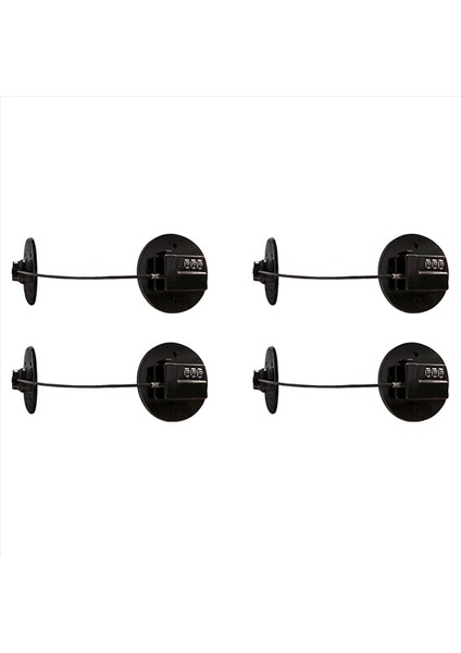 4x Buzdolabı Güçlü Yapıştırıcı 3 Haneli Şifre Kilidi Kabine Dosyası Çekmecesi Pencere Çocuk Güvenliği (Yurt Dışından)