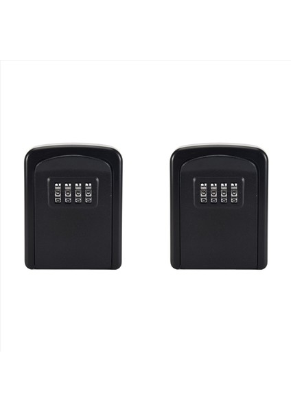 2x Anahtar Kilit Kutusu Duvar Monte 4 Sayı Kombinasyon Kilit Kutusu Ev Için Anahtar Hava Durumu Güvenlik Tuş Depolama Kilit Kutusu Siyah (Yurt Dışından)