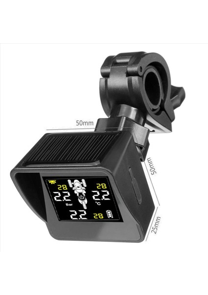 Güneş Kablosuz Lastik Basınç Izleme Sistemi Motosiklet Tpms Lastik Basınç Monitörü LCD Ekran 3 Harici Sensör (Yurt Dışından) fırsatları